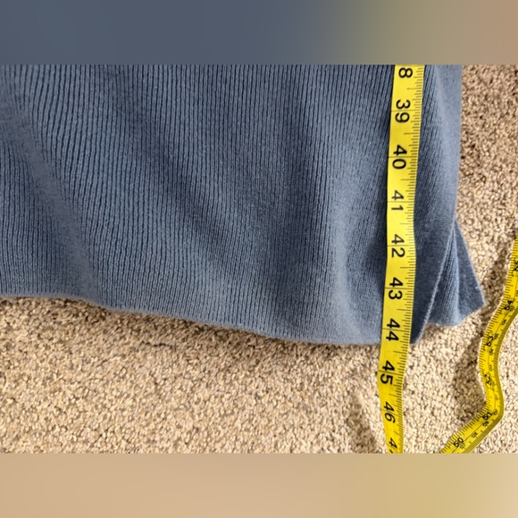 NAADAM Wool Cashmere Blend Off the Shoulder Midi Dress in Slate Blue Size XS - Picture 16 of 16